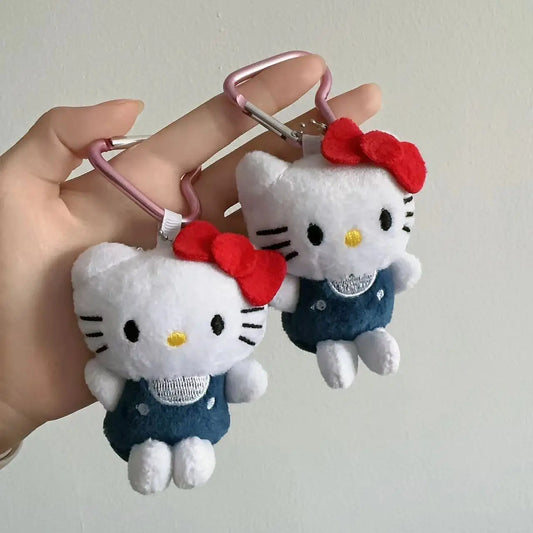 10cm Plush Stuffed Soft Doll Keychain Cartoon Hello Kitty Plushies Bag Pendant Accessories Girls Gift Kids Toys