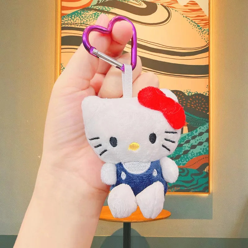 10cm Plush Stuffed Soft Doll Keychain Cartoon Hello Kitty Plushies Bag Pendant Accessories Girls Gift Kids Toys