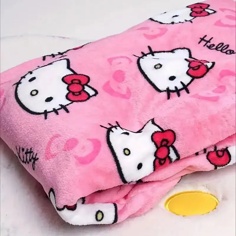 Sanrio Hello Kitty Y2k Kawaii Anime Flannel Pajamas Women'S Warm Woolen Cartoon Casual Home Pants Autumn Winter Fashion Trousers