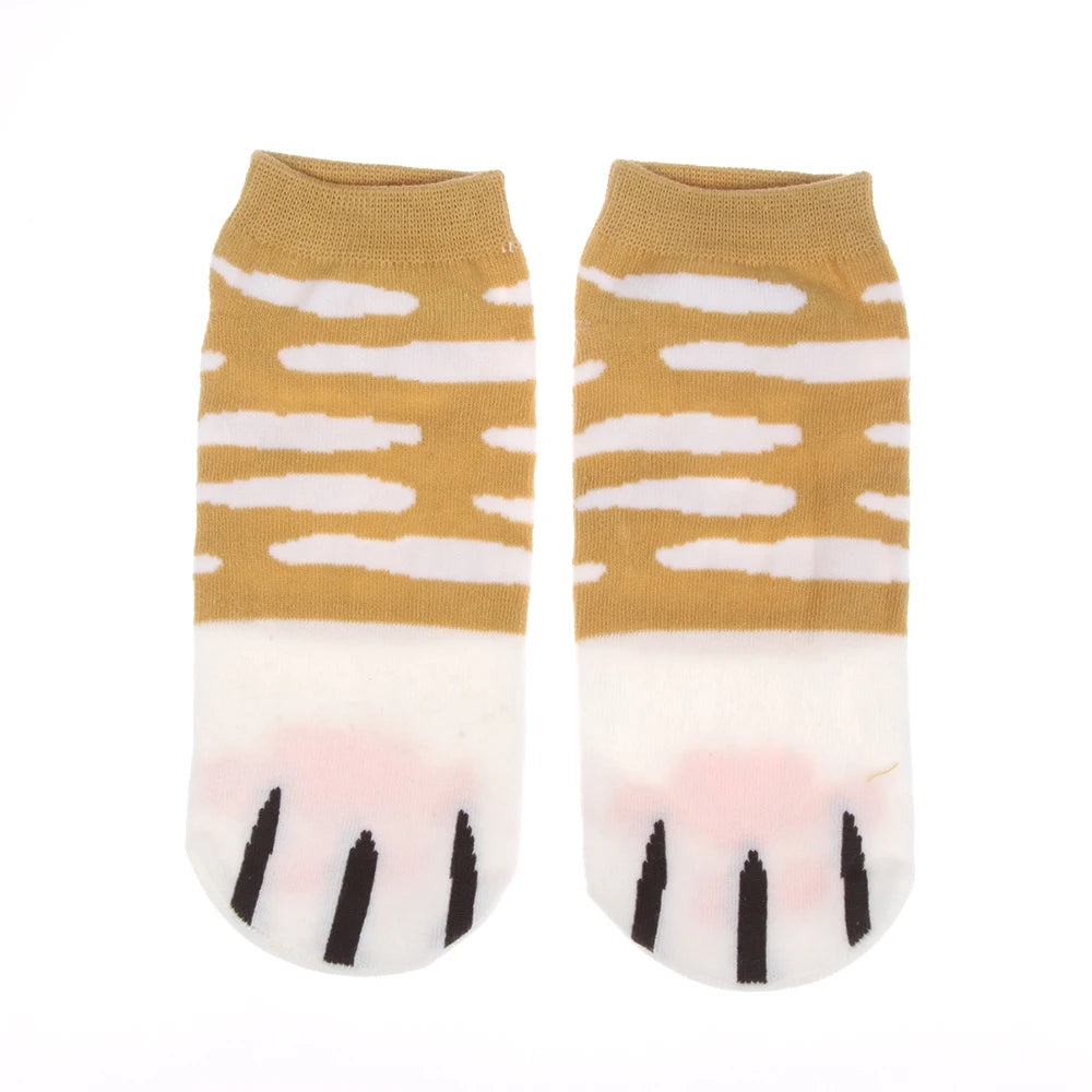 1 Pair Women Kawaii Cats Paw Kitty Claws Ankle Short Socks Beautiful Girls Socks High Quality Elastic Winter Cartoon Cute Socks