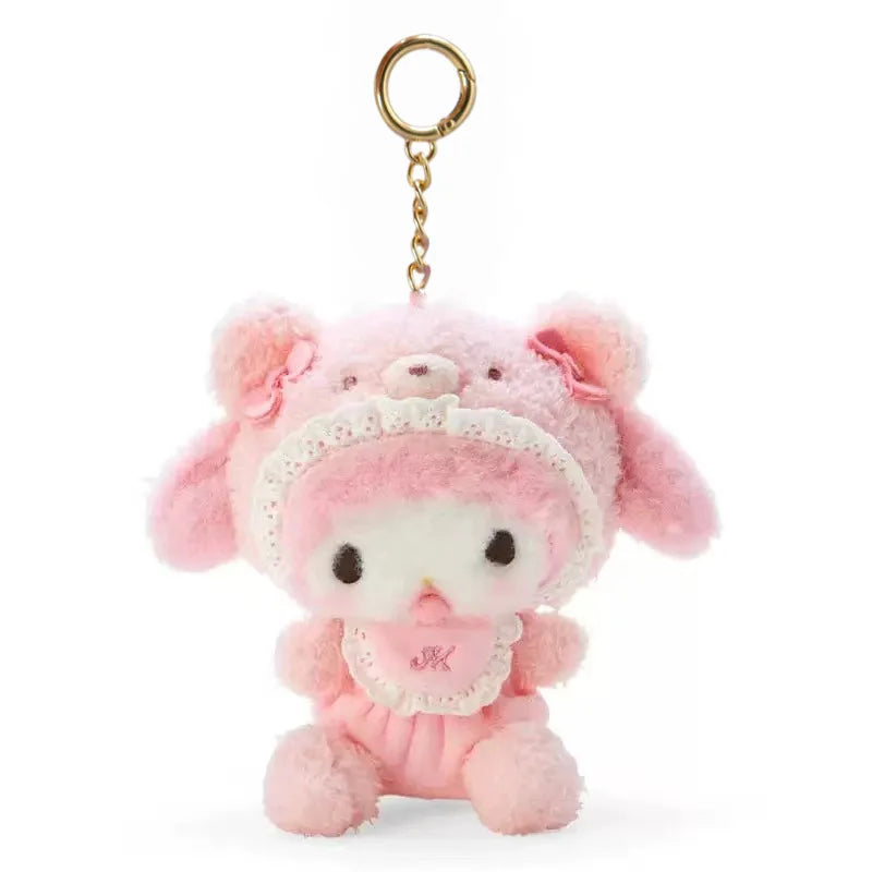 20CM Kawali Kuromi Hello Kitty My Melody Cinnamoroll Pillow Plush Toys Plushie Keychain Stuffed Doll Pendant for Kid Gift