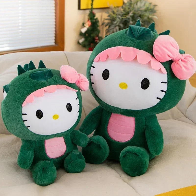 35/50/65cm Anime Dinosaurs Hello Kitty Toys Kawaii Large Pillow Cartoon Dolls Ornaments Girls Surprise Gift