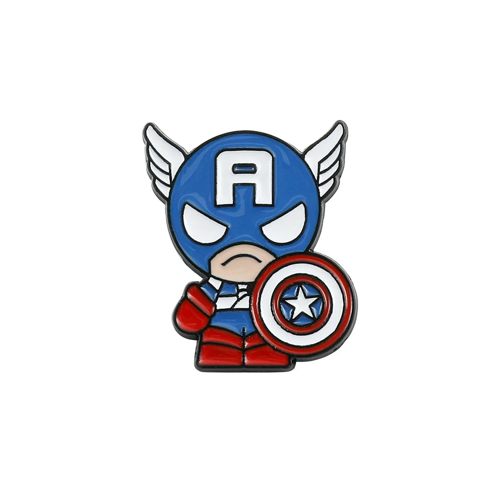 Creative Marvel Enamel Pins Superhero Metal Badge Spiderman Captain America Groot Hulk Iron Man Brooches Fashion Jewelry