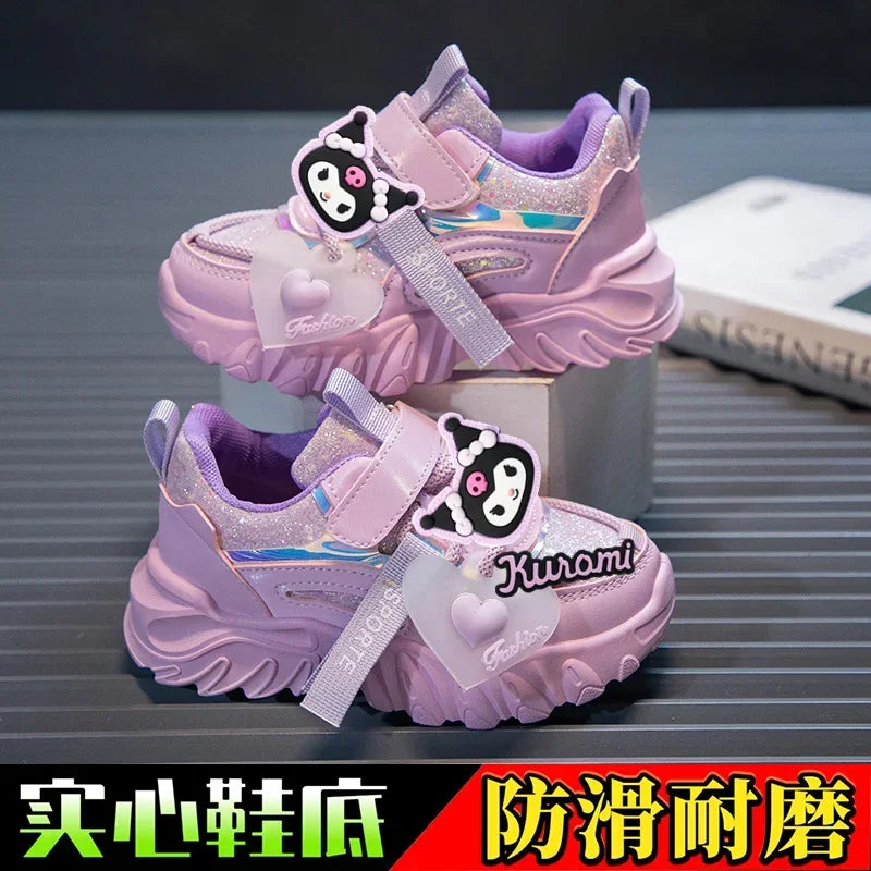 hello kitty Sneakers girls high-top sports shoes kuromi spring and autumn new cartoon casual shoes children's board shoes