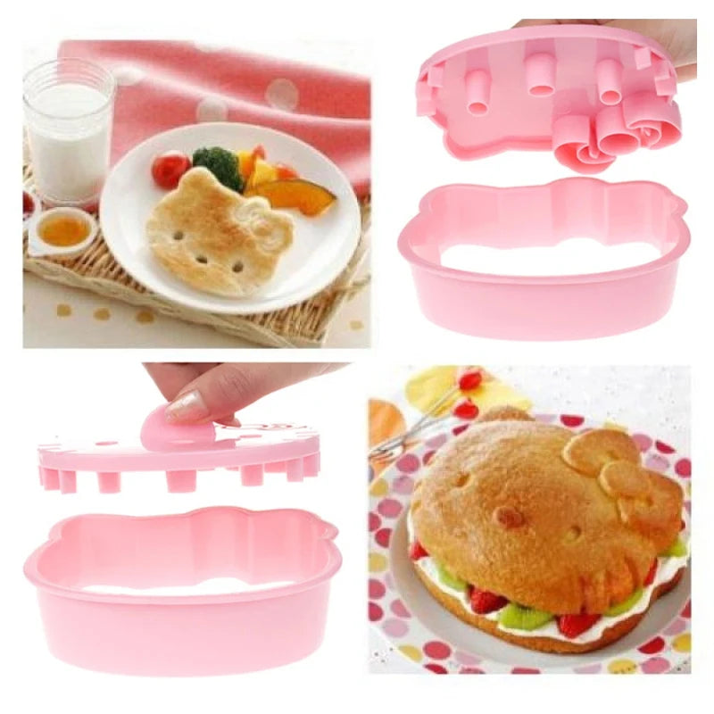 Hello Kitty DIY Mould Anime Kt Cute Cartoon Kids Sandwiches Cutter, Sealer Maker Dough/Cookie Press Pastry Tools