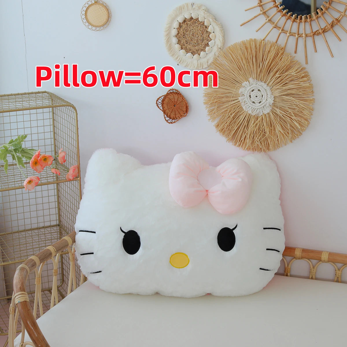 Hello Kitty Plush Toy Soft Cuddly Pillow Comfortable Back Cushion Sofa Decorative Pillow Hug Plushies Xmas Gifts For Girl