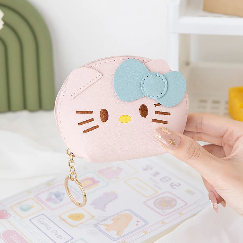 Kawaii Hello Kitty Cinnamoroll My Melody Mini Purse Cute Cartoon Pompom Purin Coin Wallet Birthdays Gifts For Girls Women