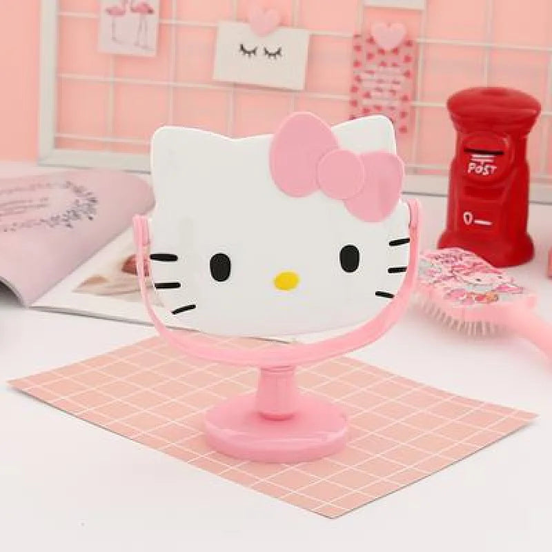 Hello Kitty Creative Cartoon Cute Princess Makeup Mirror Girl Heart In Desktop Small Table Mirror Female Student