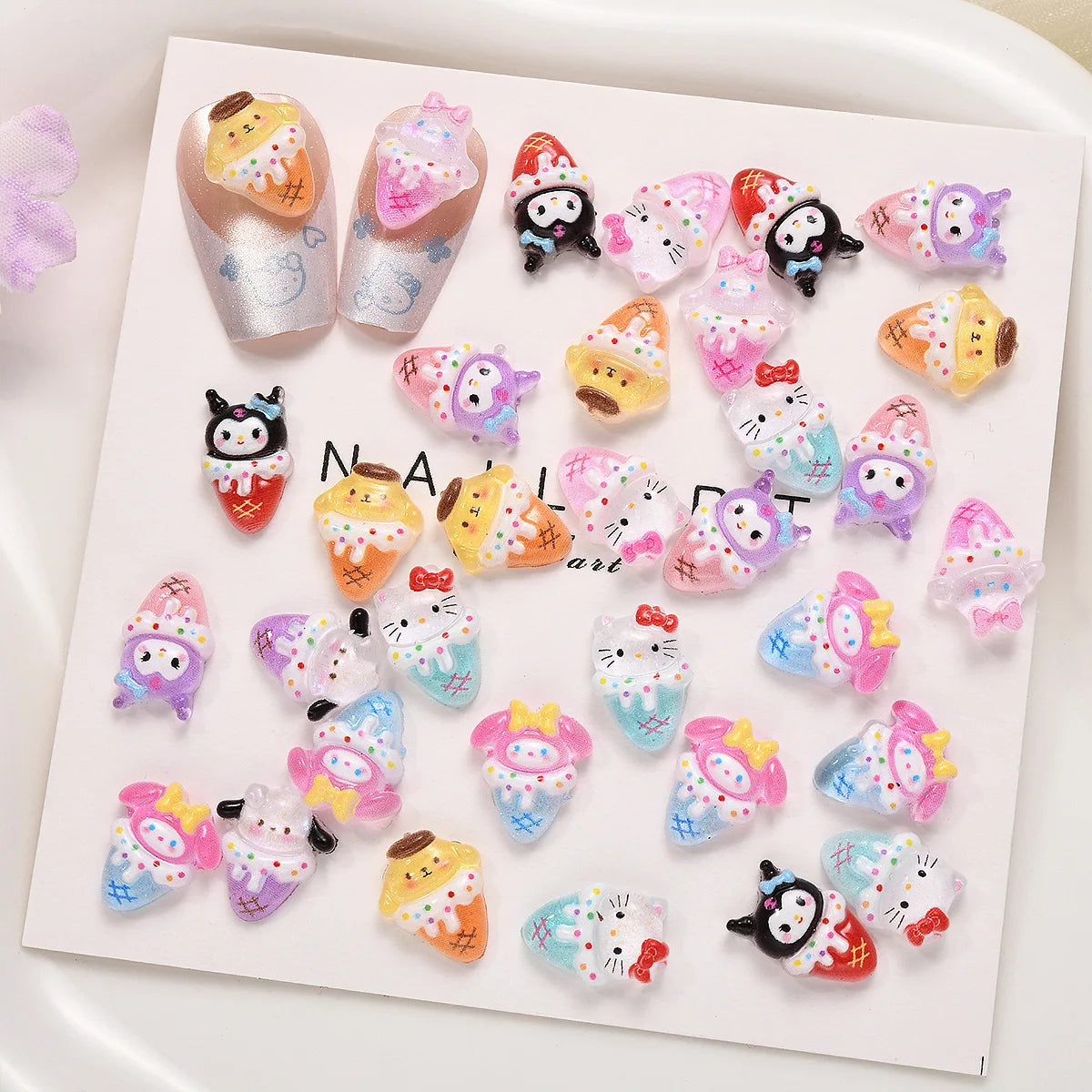 Hello Kitty DIY Nail Art Jewelry Decor Kawaii Kuromi Charms For Manicure DIY Nail Parts Rhinestone Toy Gift for Girls