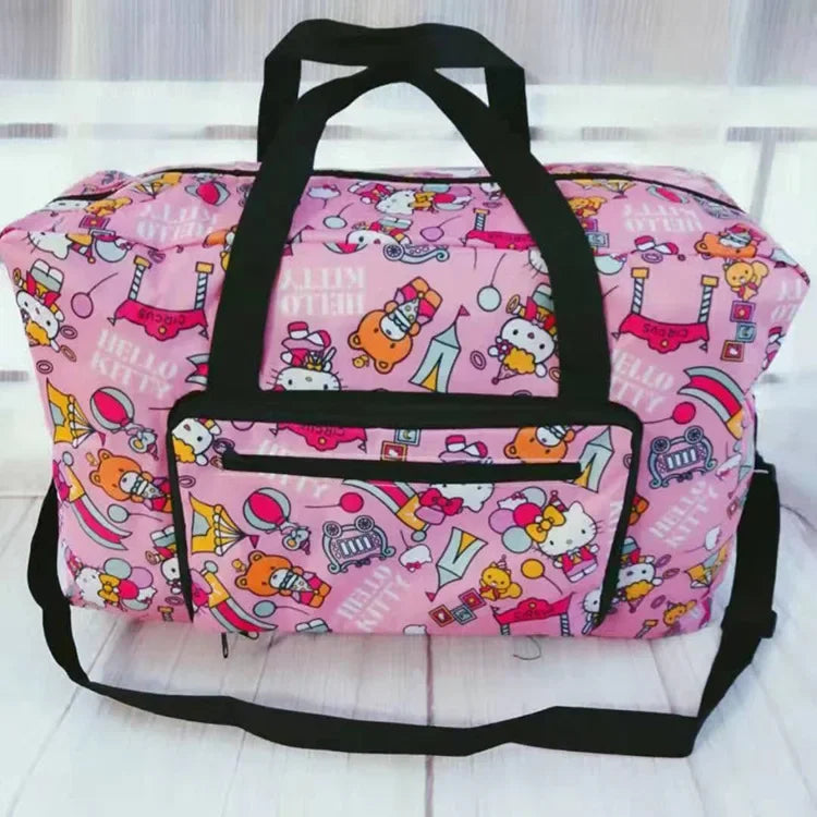 hello kitty handbag foldable luggage bag waterproof My Melody cartoon large travel storage bag messenger shoulder bag