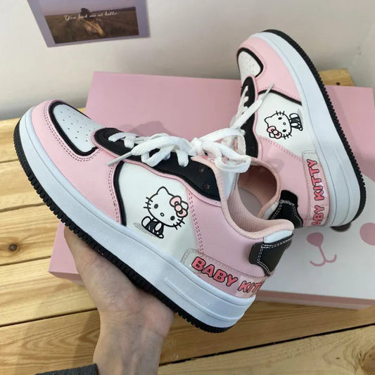 Hello Kitty Women's Shoes Female Student Casual Sneakers Cute Lolita Comfortable Breathable Soft Girl Skateboard Shoes