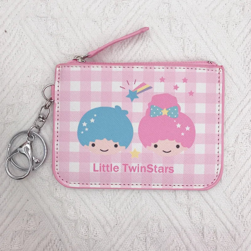 Kawaii Hello Kitty Wallet Melody Kuromi Cinnamoroll Coin Purse Women Anime Children Pu Card Holder Girls Christmas Gifts