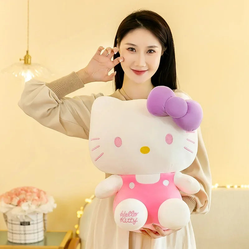 22CM Cartoon Classic Vest Kitty Cat Doll Plush Toy Cartoon Anime Head Bow Hello KT Doll For Girls Birthday Gift Plush Toy