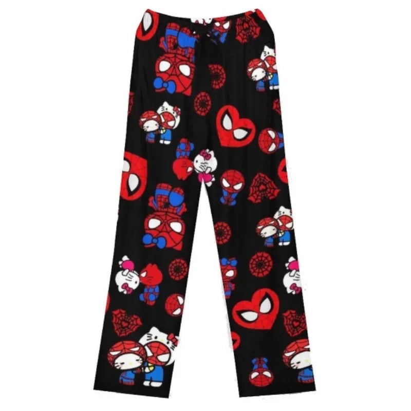 Hello Kitty Cotton Loose Ladies Pajama Pants Pyjama Trousers Women Men Cartoon Sleep Bottoms Lounge Wear Girl Sleep Pants Spring