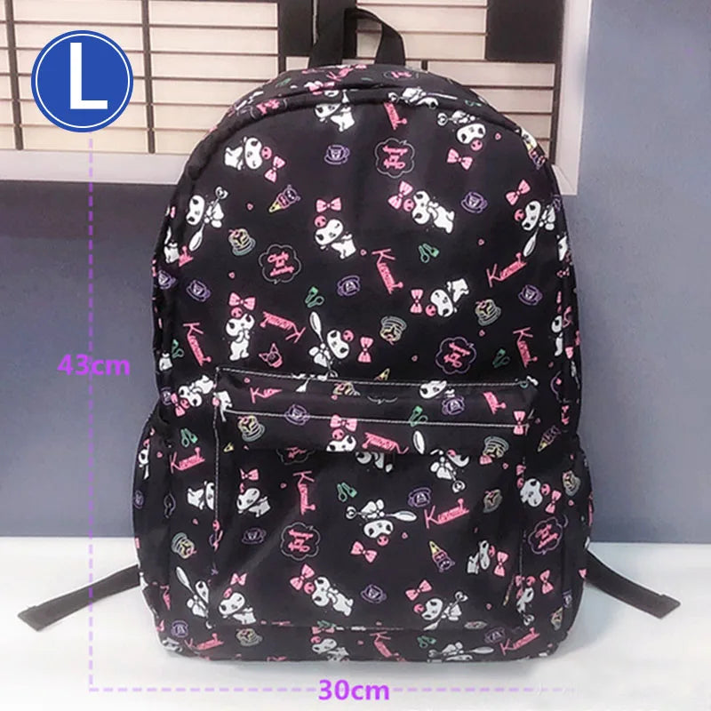 Kuromi hello kitty New Cute Backpack Large Capacity Student Schoolbag Shoulder Bag Girls Handbag Trip Storage Bag