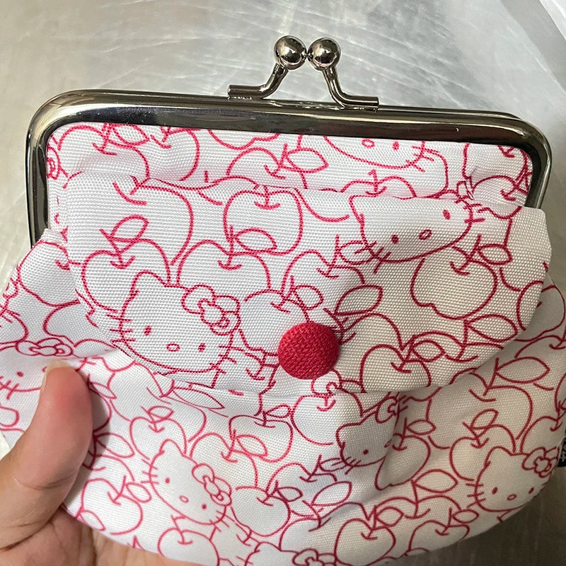 Anime Coin Purse Hello Kittys Wallet Cartoon Portable Canvas Small Change Storage Bag Kawaii Cute Multifunctional Card Bag Gifts