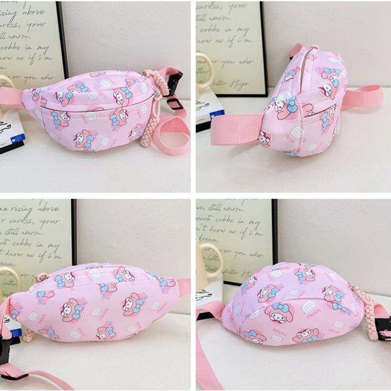 Kawaii Chest Bag Cinnamoroll Kuromi Phone Package Shoulder Bag Waist Storage Pouch My Melody Hello Kitty Coin Purse Gift