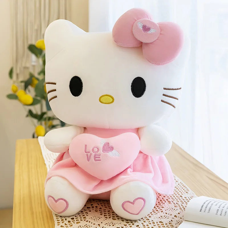 Hello Kitty Pink Plush Stuffed Toys Anime Cartoon Plushie Doll Soft Stuffed Pillow Toys For Children Birthday Xmas Gifts