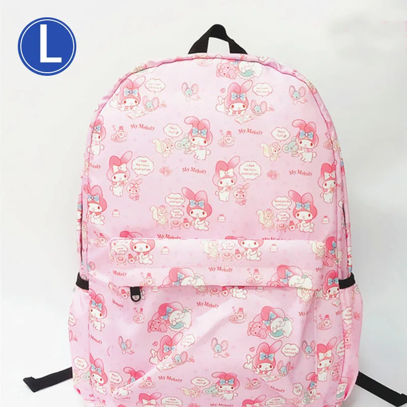 Kuromi hello kitty New Cute Backpack Large Capacity Student Schoolbag Shoulder Bag Girls Handbag Trip Storage Bag