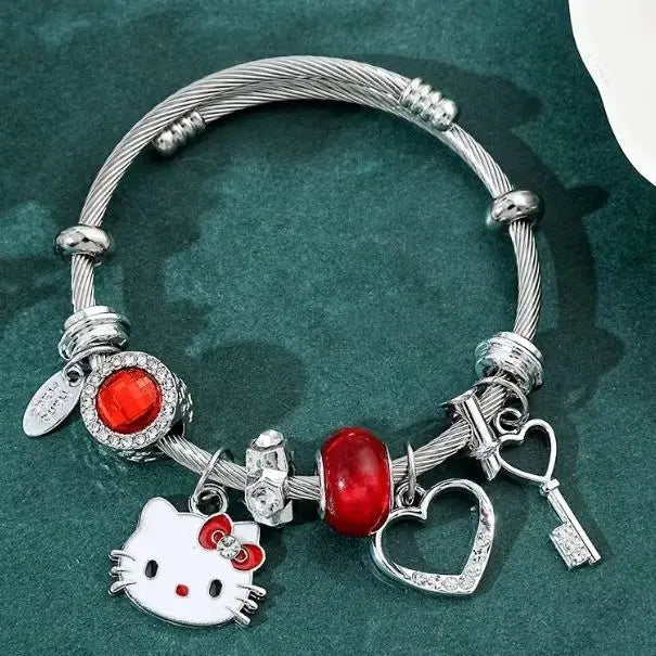 Hello Kittys Bracelet Anime Sanrios Girl Detachable Diy Bracelet Woman Accessory Jewelry Student Cosplay Props Festival Gift