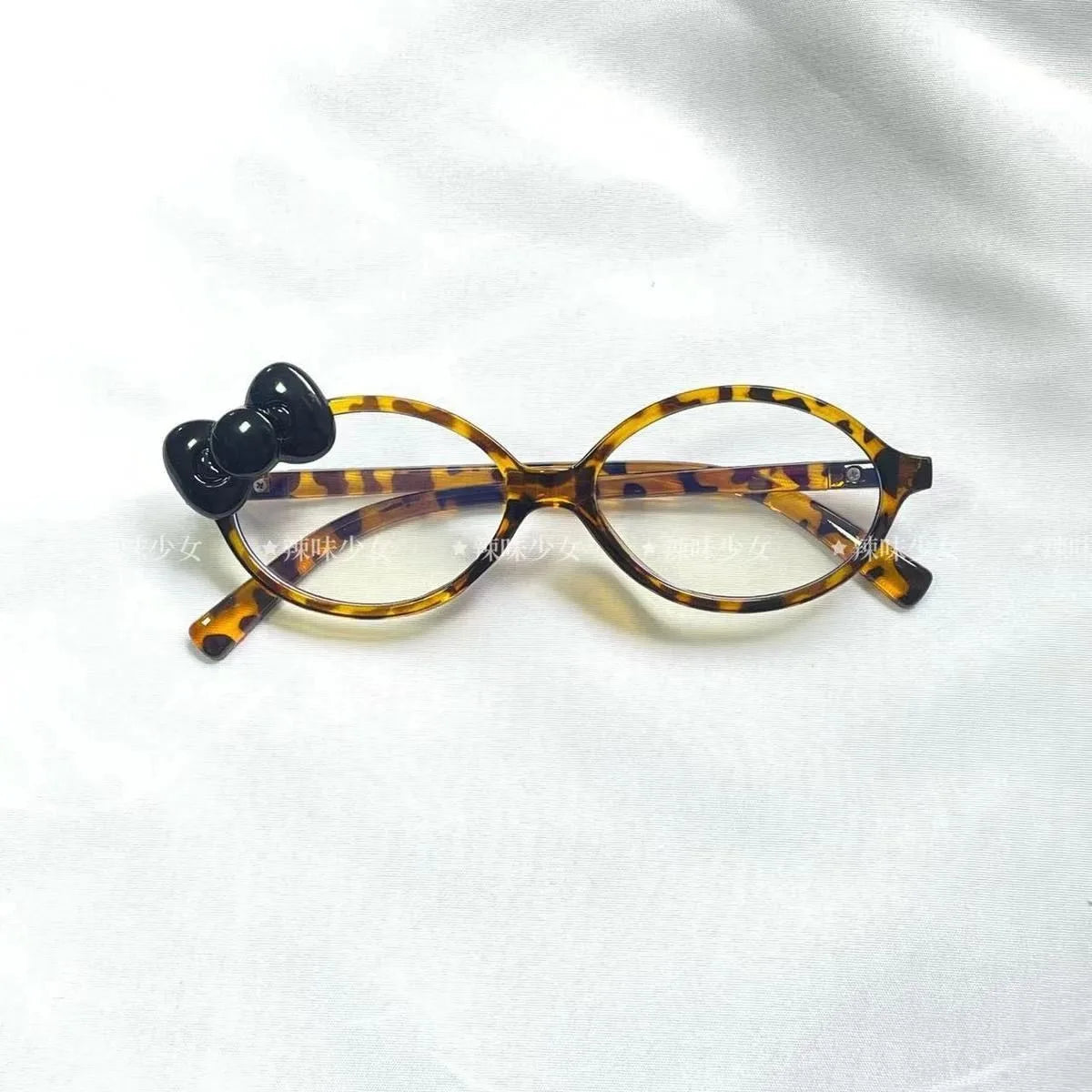 Hello Kitty Toys Leopard Print Eyeglasses Kawaii Frames Accessories Cute Beauty Cartoon Anime Vintage Girls Birthday Gift