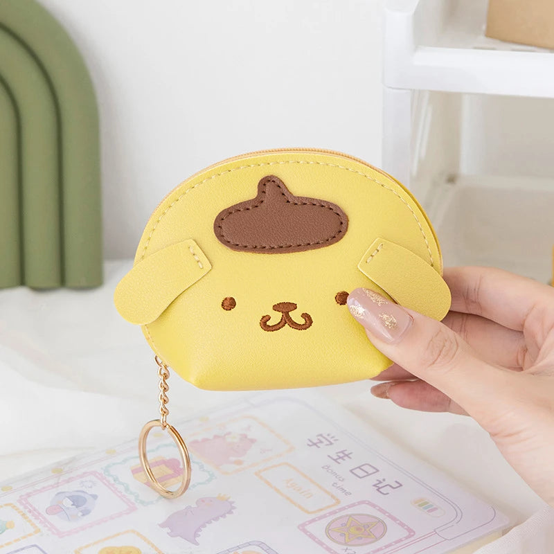 Kawaii Hello Kitty Cinnamoroll My Melody Mini Purse Cute Cartoon Pompom Purin Coin Wallet Birthdays Gifts For Girls Women