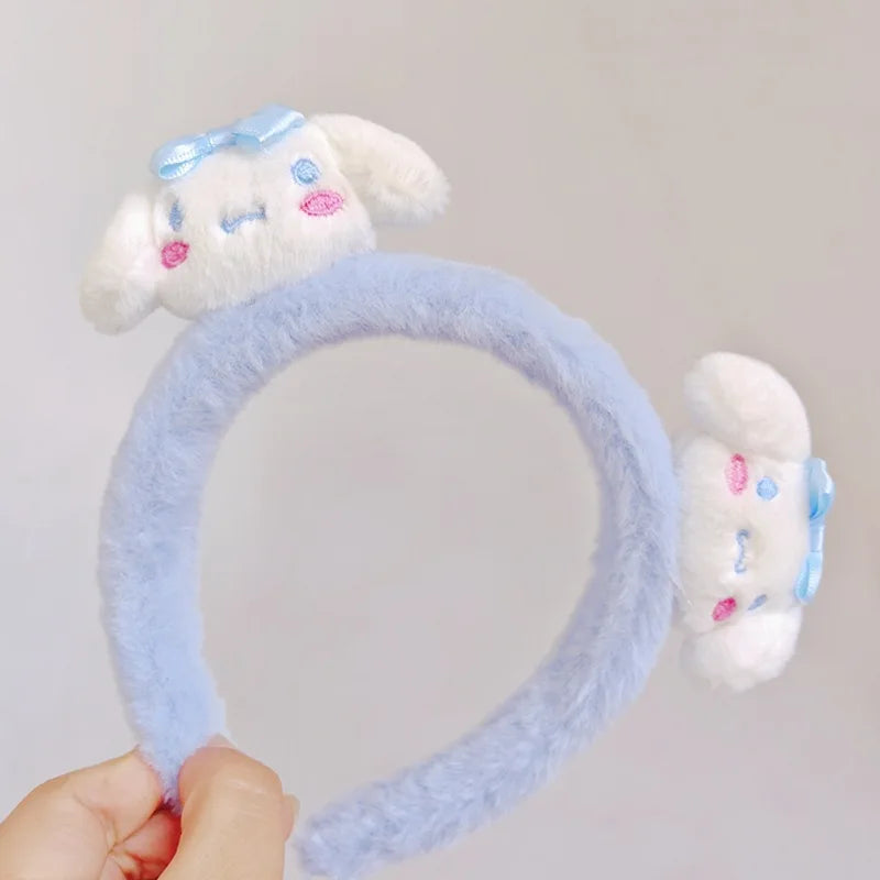 Kawaii Accessories Hello Kitty Makeup Wash Hair Ring Kuromi Cinnamoroll My Melody Hair Band Headband Girl Birthday Gift