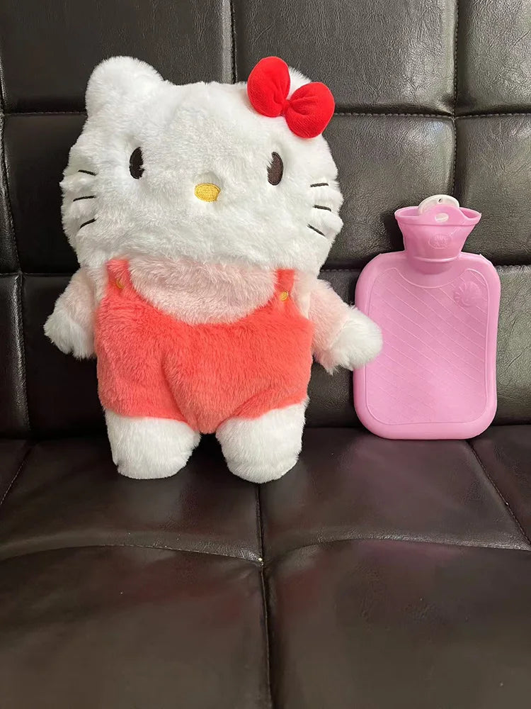 2024 Kawaii Hello Kitty Plush Hand Warm Bottle Hot Water Bottles  Winter Portable Warm Hand Bag Anime Toys Christmas Gift