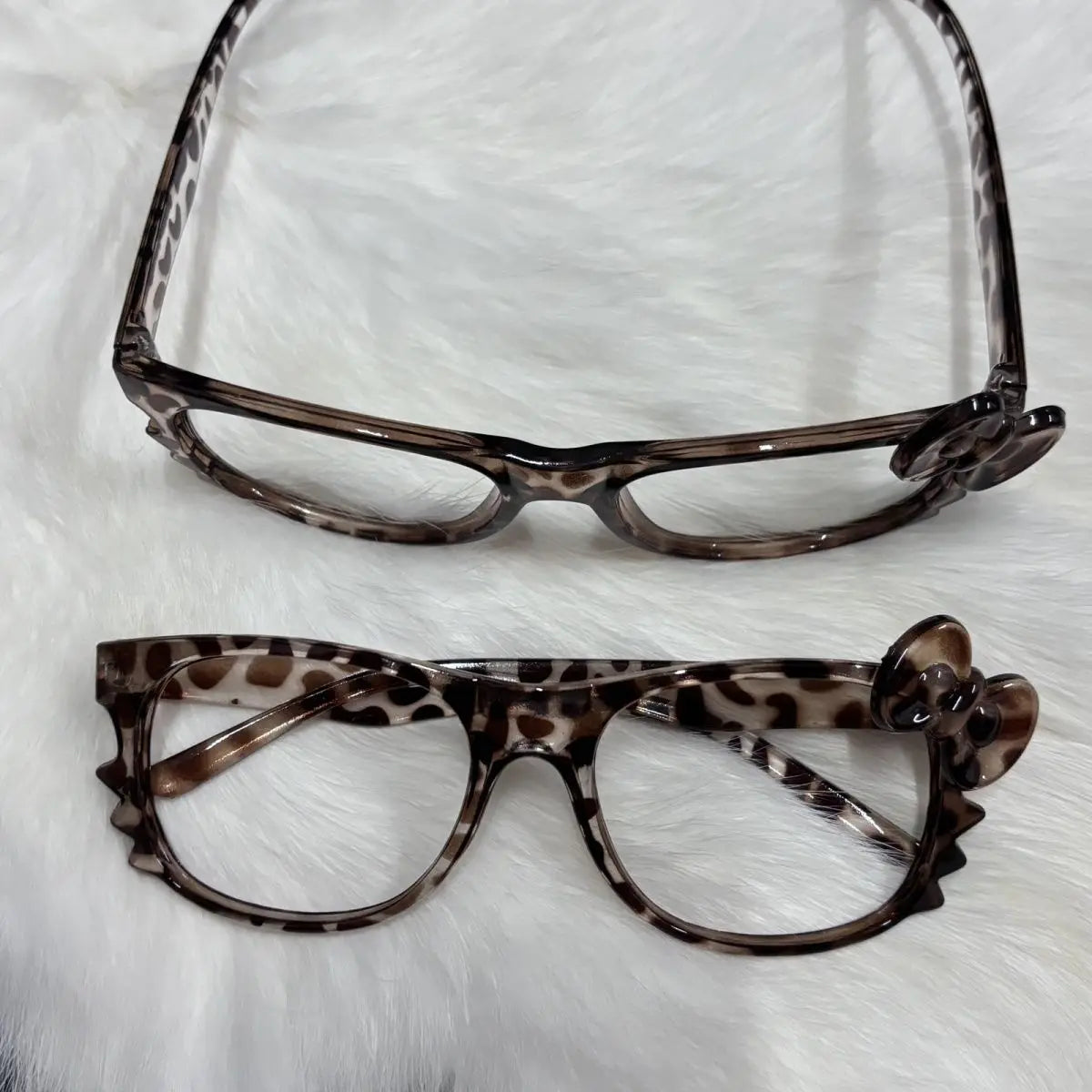 Hello Kitty Toys Leopard Print Eyeglasses Kawaii Frames Accessories Cute Beauty Cartoon Anime Vintage Girls Birthday Gift