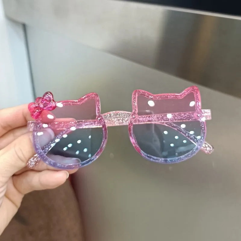 2025 New Sunglasses Kitty Sanrio Children Sunglasses Anti-UV Cute Super Cute Baby Glasses Essential Sunglasses for Outing Parties