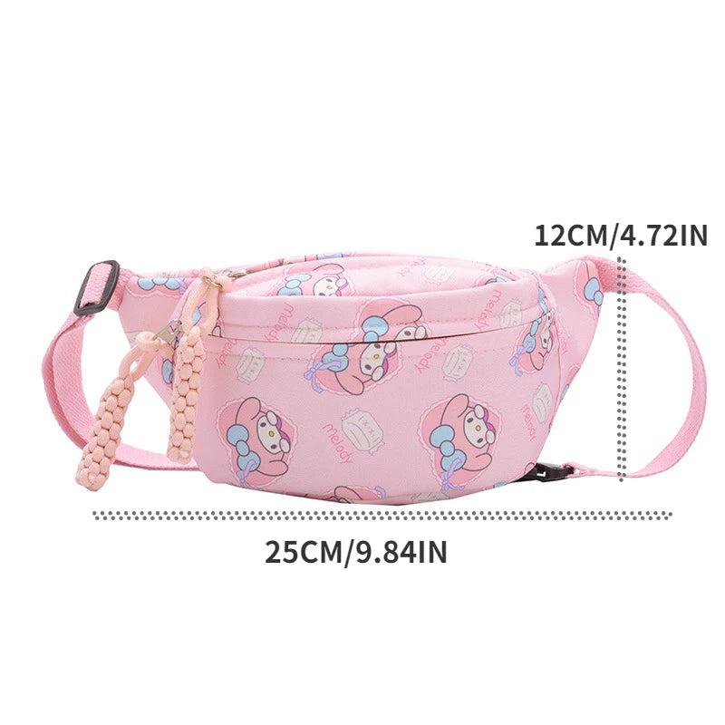 Cinnamoroll Crossbody Shoulder Bag Waist Storage Pouch Kuromi Chest Bag My Melody Hello Kitty Coin Purse Kid Girl Gift