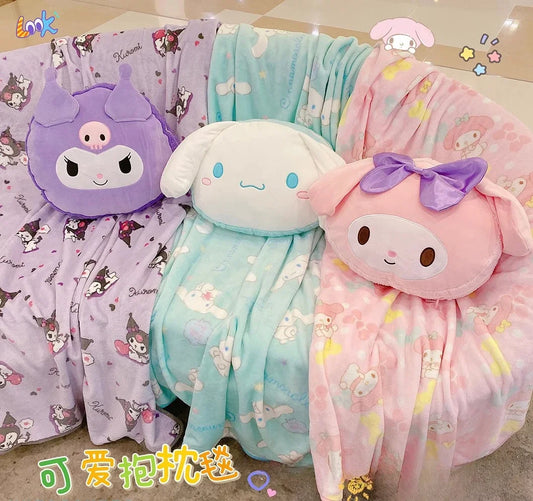 Hello Kitty Throw Blanket My Melody Cinnamoroll Kuromi on Bed Sofa Pillow Blanket Sleeping Cover Bedding Throw Bedsheet For Kids