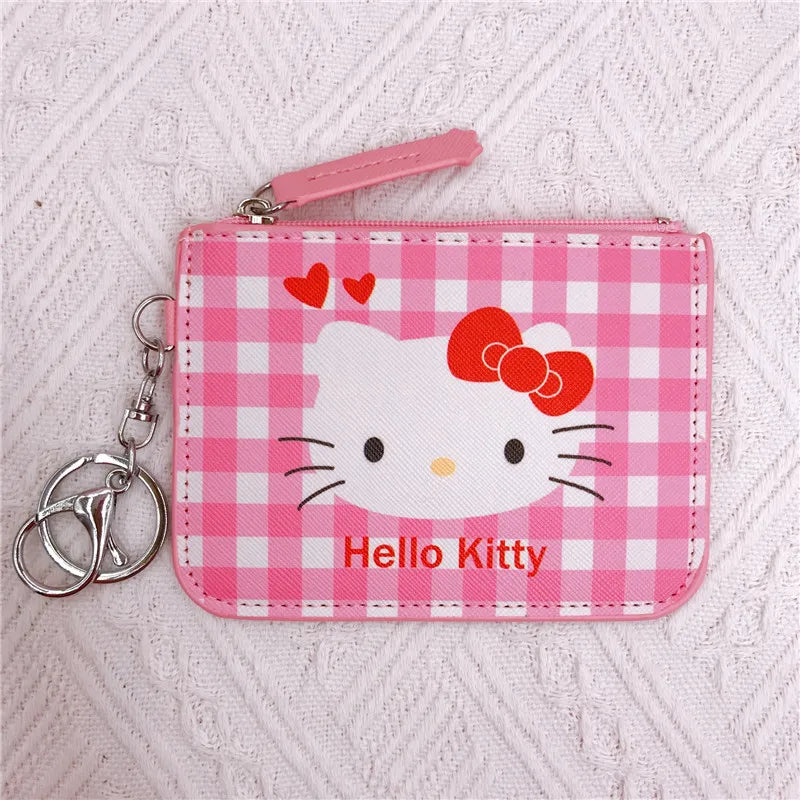 Kawaii Hello Kitty Wallet Melody Kuromi Cinnamoroll Coin Purse Women Anime Children Pu Card Holder Girls Christmas Gifts