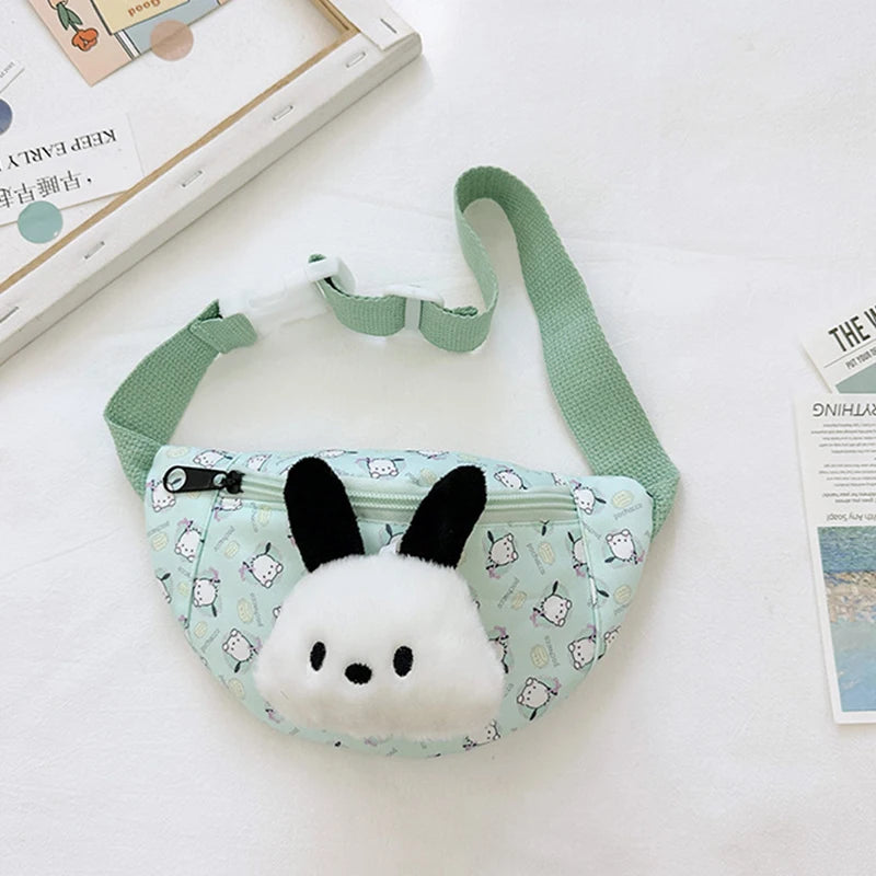 Kawaii Cinnamoroll Chest Backpack Hello Kitty Kuromi Messenger Bag My Melody Waist Pack Mobile Phone Bag Purses Kid Gift