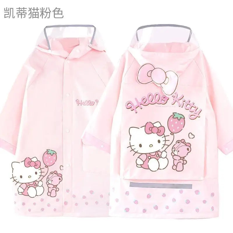 Kawaii Kuromi My Melody Hello Kitty Cute Cartoon Child Raincoat Student Poncho Outdoor Water Proof Anime Peripheral Gift