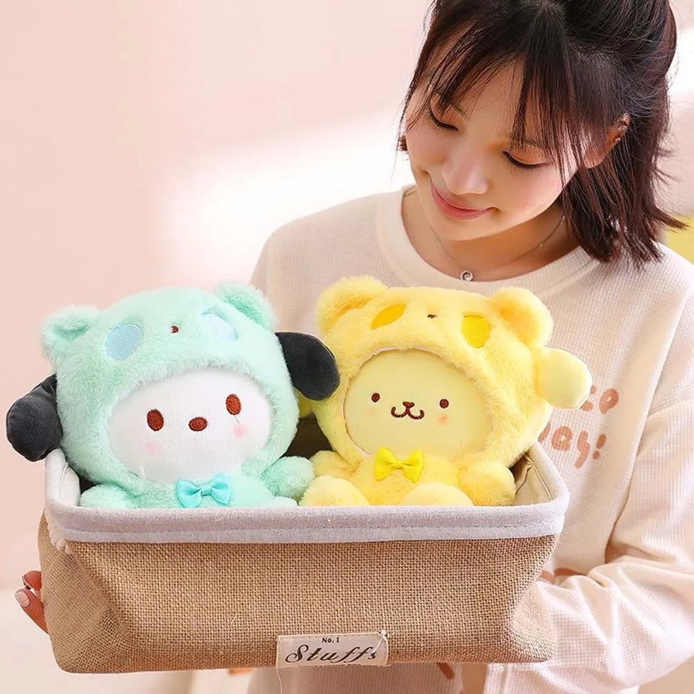 25Cm Kawaii Plush Doll Toy Cute Hello Kitty Cinnamoroll My Melody Kuromi Pochacco Lovely Anime peluche Toys Gift For Kids