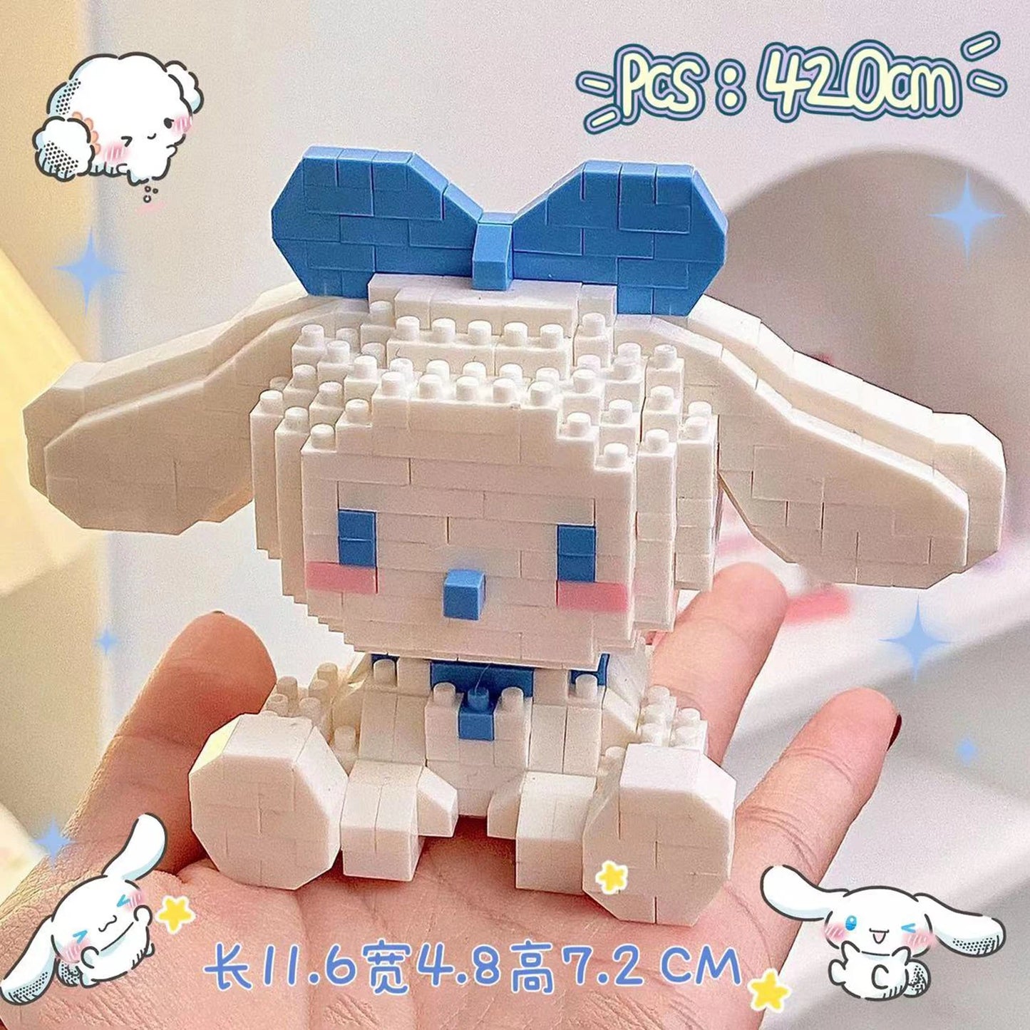 Sanrio Anime Hello Kitty My Melody Cinnamoroll Pompompurin Kuromi Building Blocks Girl Kid Holiday Christmas Gift