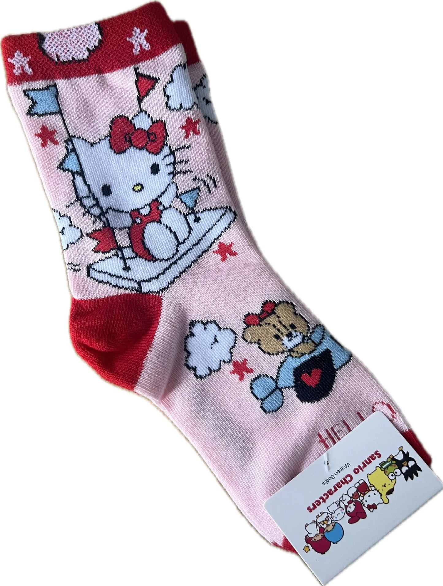 Women Hello Kitty Kuromi MyMelody Cute Cotton Blend Ankle Socks Set Kawaii Soft Autumn Winter Warm Mid-Tube Sock One Size