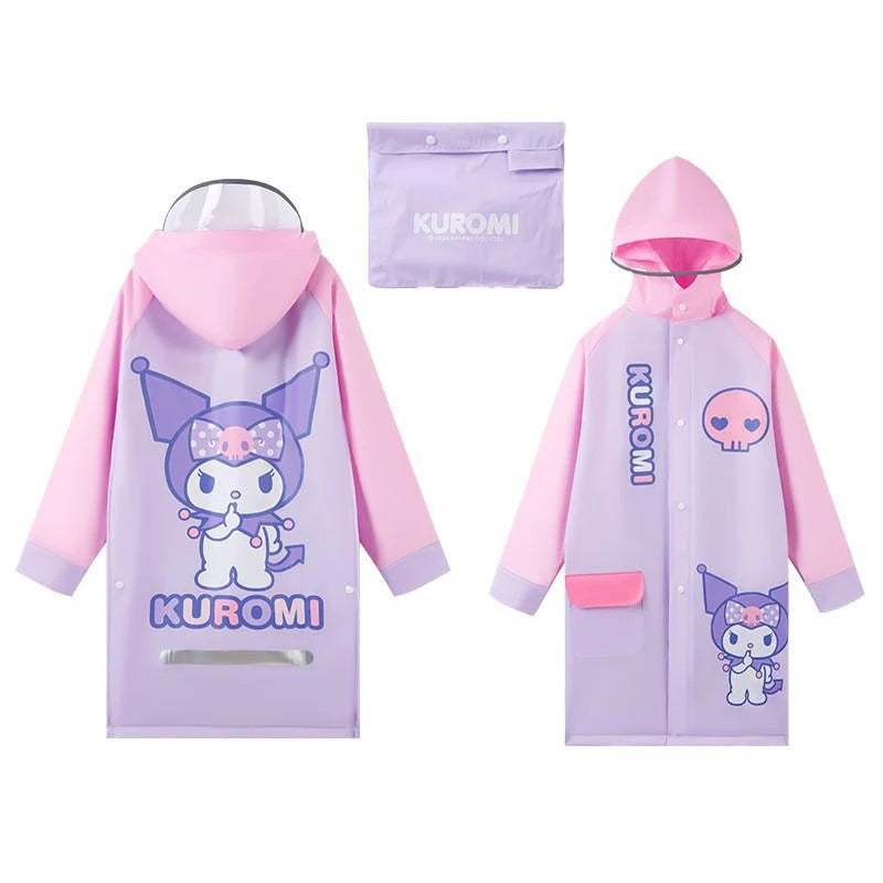 Cinnamoroll Kuromi Anime Kawaii Children Raincoat Cute Cartoon My Melody Boys Girls Waterproof Rain Coat Kids Gifts