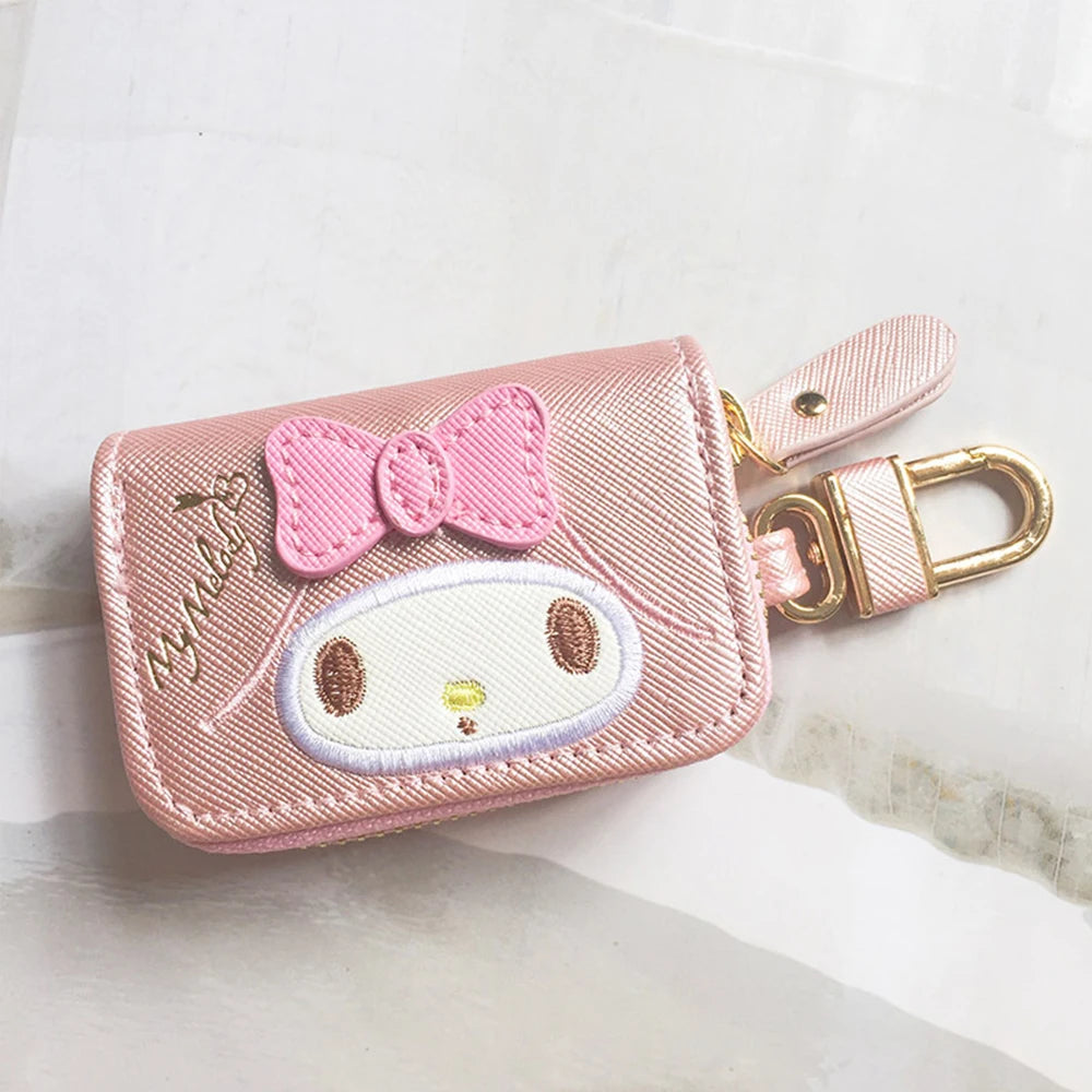 Cute Hello Kitty Cartoon Multifunctional Leather Coin Purse 3D Key Case Pu Zipper Cartoon Car Key Case Cute Key Holder Gift