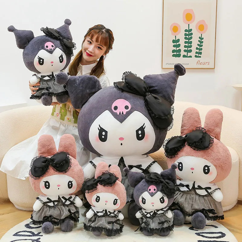 Oversized Hello Kitty Kuromi Melody Stuffed Toys Soft Throw Pillow Plush Dolls Kids Birthday Valentines Gifts for Girls