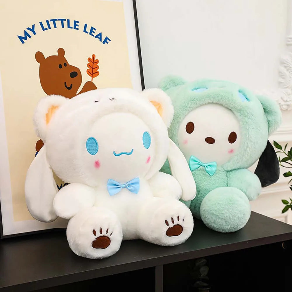 25Cm Kawaii Plush Doll Toy Cute Hello Kitty Cinnamoroll My Melody Kuromi Pochacco Lovely Anime peluche Toys Gift For Kids