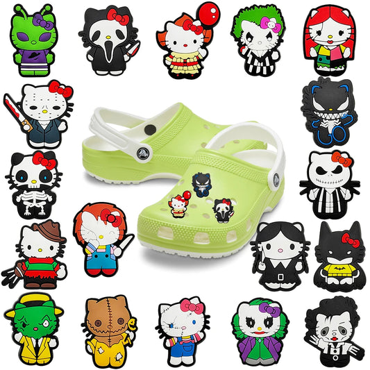 1-18pcs Hello Kitty Shoes Charms DIY shoe Accessories For Sneakers Shoe Decoration for Women Men Christmas Gift