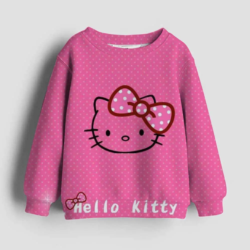 Kawaii Hello Kitty Hoodie Kids Clothes Girls Clothing Fashion Baby Clothes Autumn Kuromi Sweatshirt Children Tops