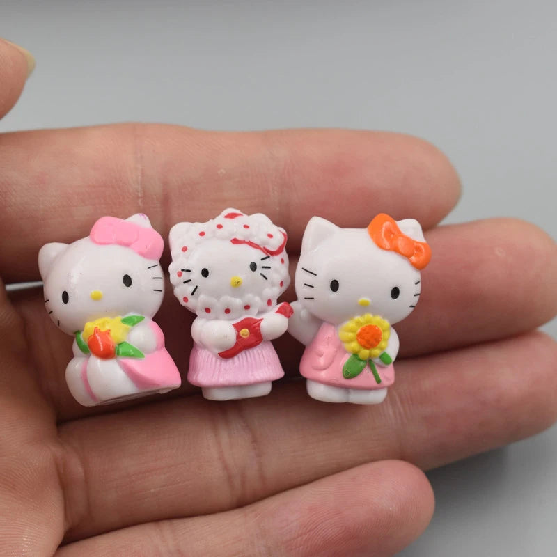 Kawaii Hello Kitty Toys Keyring Anime Cute Dress Up Doll Y2K Keychain Pendant Accessories Gift