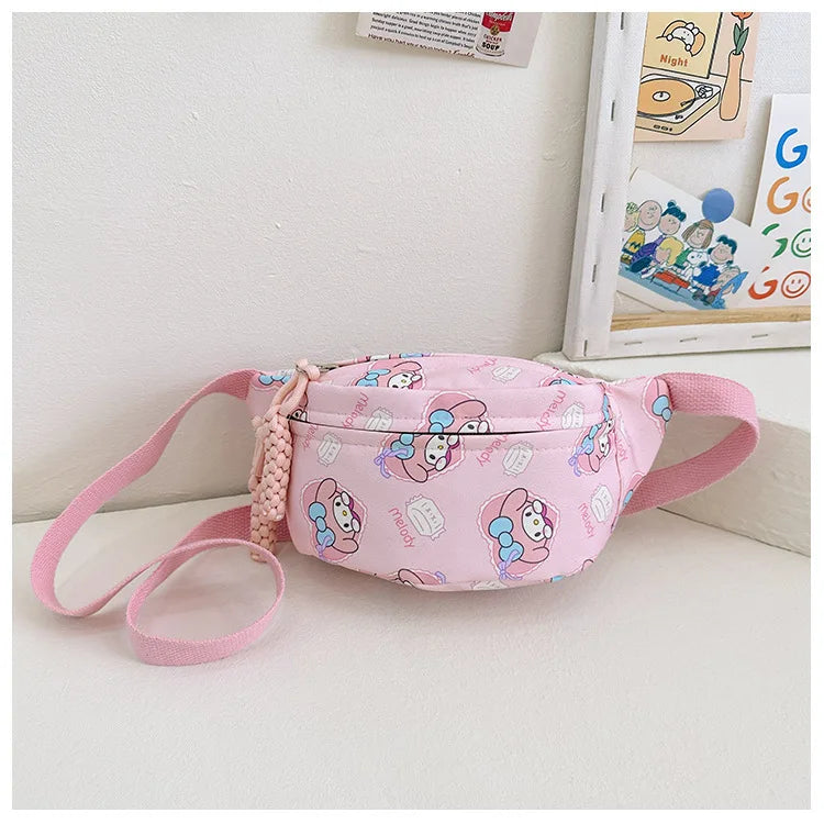 Cinnamoroll Crossbody Shoulder Bag Waist Storage Pouch Kuromi Chest Bag My Melody Hello Kitty Coin Purse Kid Girl Gift