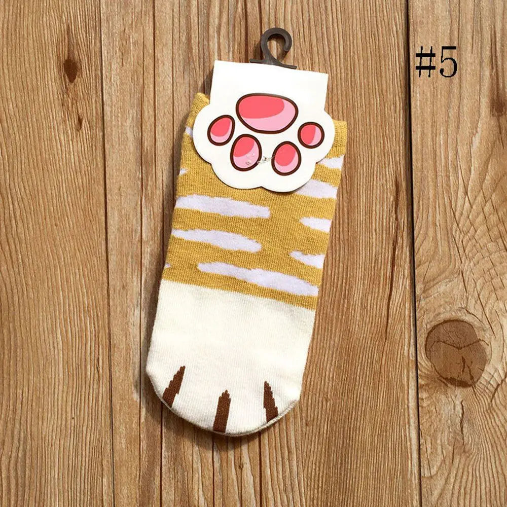 1 Pair New Lady Girls Summer Winter Candy Color Kawaii Cartoon Cute Cats Paw Kitty Claws Ankle Short Socks Beautiful Girls Socks