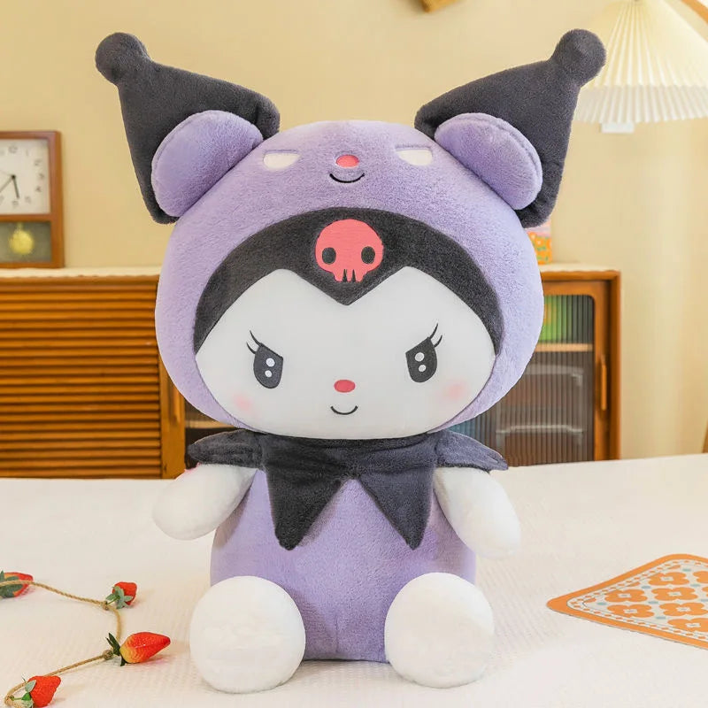 22CM Kawali Kuromi Hello Kitty My Melody Cinnamoroll Pillow Plush Toys Anime Kid Dolls Cartoon Collection Children's Gift