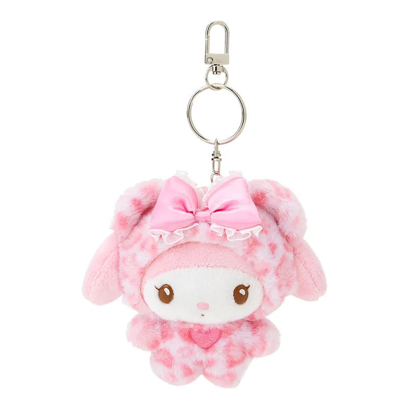 Kawaii Hello Kitty Doll Keychain Anime Kuromi Melody Cartoon Leopard Print Kt Pendant Toys Zipper Decoration Girl Gifts