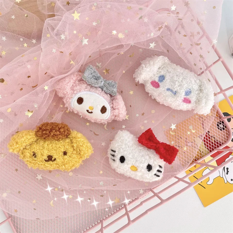 Clothes Matching Accessories Gift Hello Kitty My Melody Plush Small Brooch Bag Scarf Pin Kawaii Hello Kitty Cinnamo roll